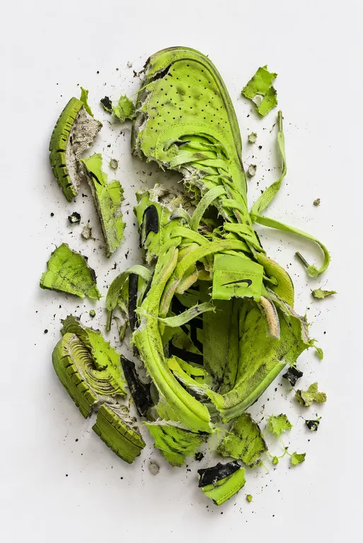 Shredded green leaves, from 10 Feet