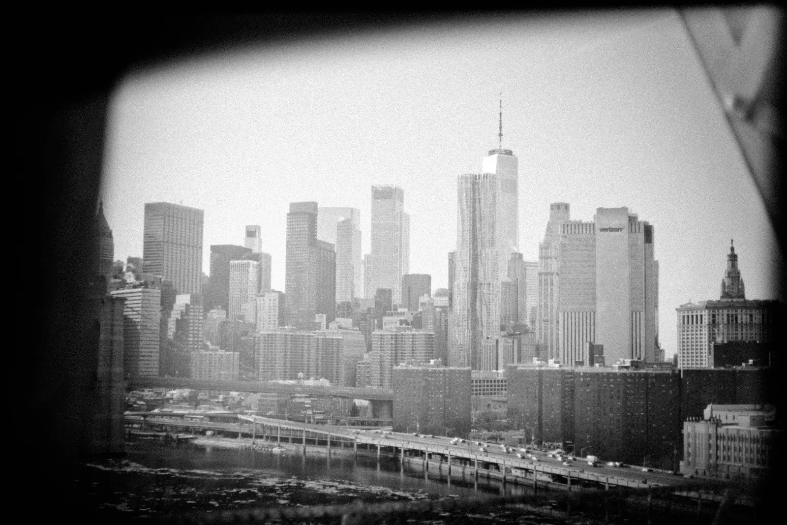 Manhattan skyline through a window, from Polyphony