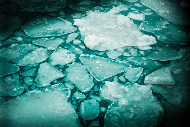 Broken ice on a frozen river, from Polyphony